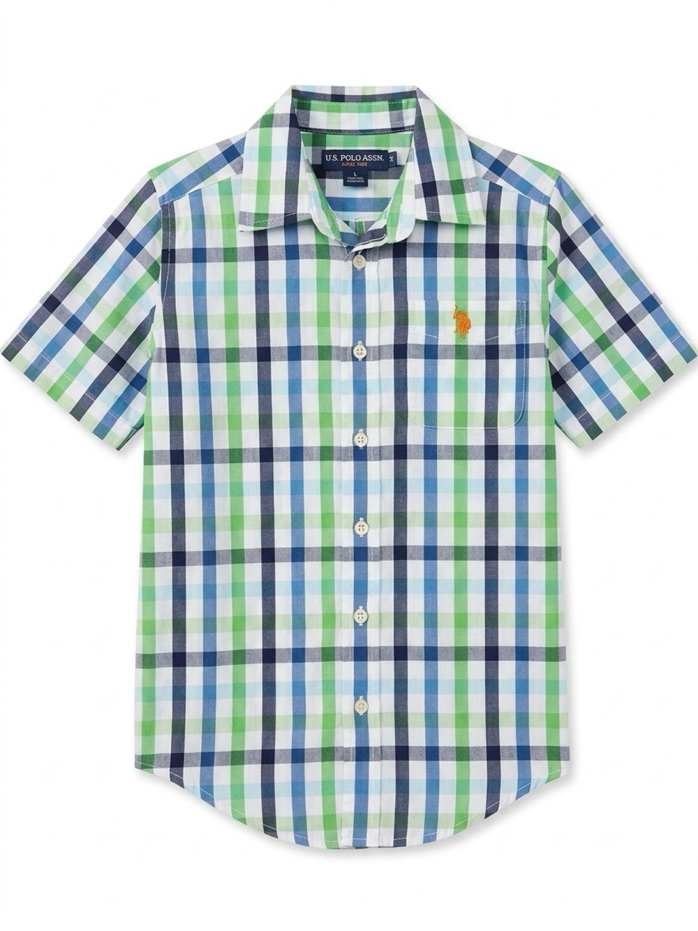 U.S. Polo Assn. Boys Plaid Button-Down Shirt size 8